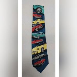 Classic Car Patterned Silk Tie T-birds